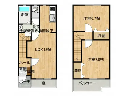 ソレイユM(2LDK/1階)の間取り写真