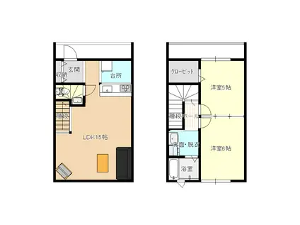 エルウッド8(2LDK/1階)の間取り写真