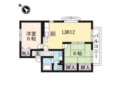 ロイヤルシャトーH(2LDK/1階)の間取り写真