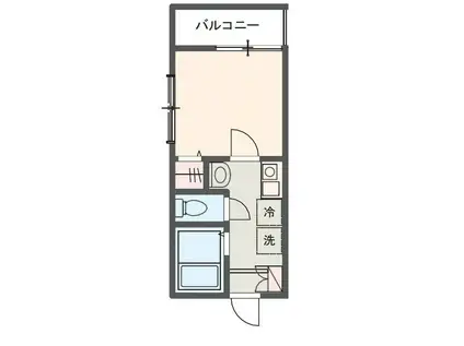 MELDIA東向島I(1K/2階)の間取り写真
