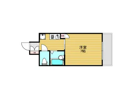 能登第二マンション(1K/4階)の間取り写真