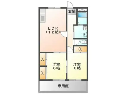 第二西浜ハイツ(2LDK/1階)の間取り写真