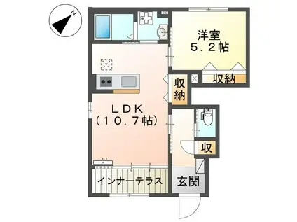 ウィン ワールド(1LDK/1階)の間取り写真