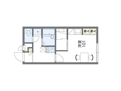 レオパレスグランデVII(1K/1階)の間取り写真