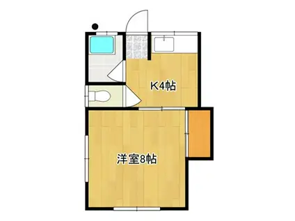 コーポ藤A棟(1K/2階)の間取り写真