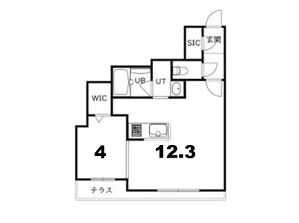 CITY SQUARE菊水(1LDK/1階)の間取り写真
