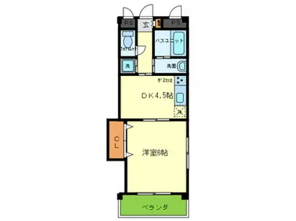 VULCAN(1DK/2階)の間取り写真