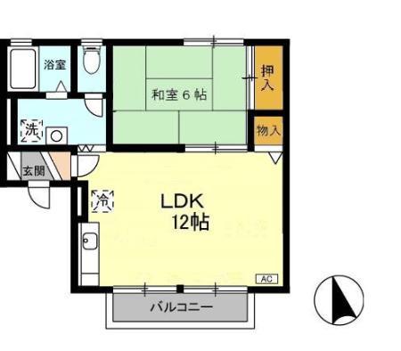 セジュールエイト A(1LDK/2階)の間取り写真