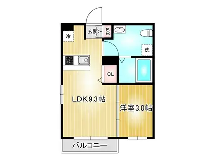 第97プロスパービル(1LDK/4階)の間取り写真