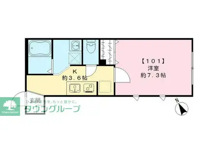SORTE・MATSUO ソルテマツオ(1K/1階)の間取り写真