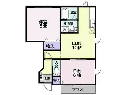 アスペンベールA(2LDK/1階)の間取り写真