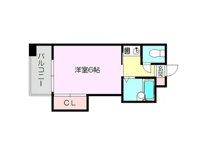 ディアーナTCT(1K/2階)の間取り写真