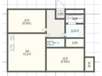 MKマンション(2LDK/3階)の間取り写真