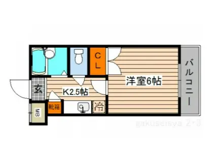 リバーパレス牛田新町(1K/1階)の間取り写真