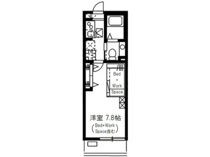GLANZ川崎(1SK/1階)の間取り写真