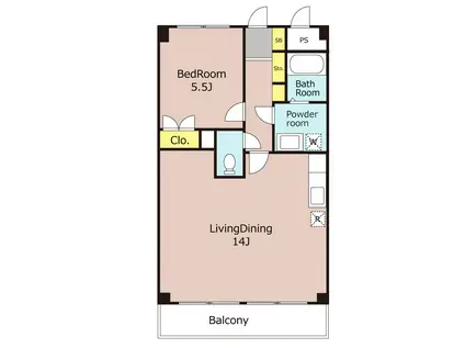 林田マンション(1LDK/2階)の間取り写真