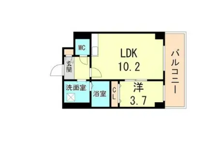 ラパン すみよし(1LDK/2階)の間取り写真