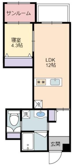 GRAN LAGO(1LDK/2階)の間取り写真