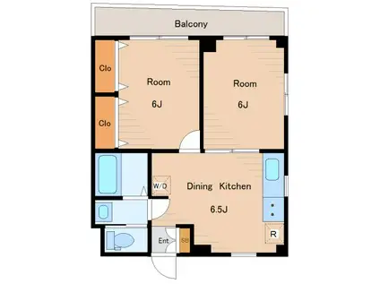 カーサ・ デ・立花(1DK/3階)の間取り写真