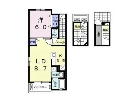 リベルテ 和田(1LDK/3階)の間取り写真