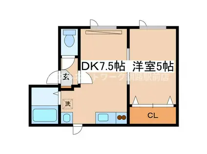 パンプキン3(1DK/1階)の間取り写真