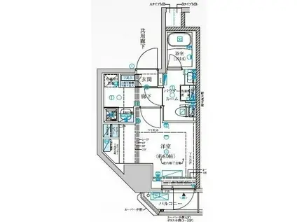 メインステージ横濱黄金町(1K/6階)の間取り写真