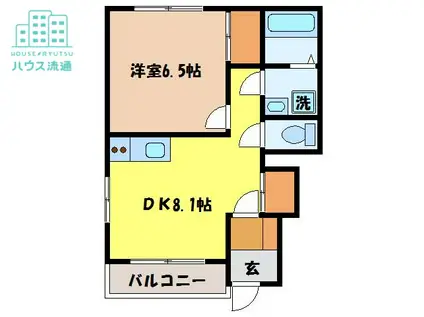 MAISON AKI(1DK/1階)の間取り写真