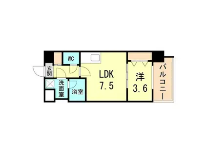 スプランディッド王子公園(1LDK/5階)の間取り写真