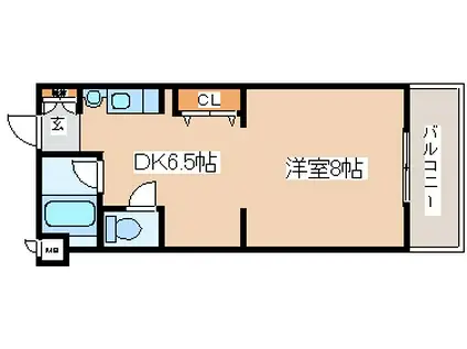 マザーズ北野坂(1DK/5階)の間取り写真