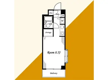 メゾン・ラフィット(ワンルーム/4階)の間取り写真