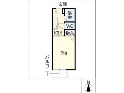 SHINY HOUSE(1K/1階)の間取り写真