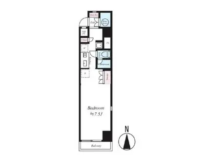 ライオンズマンション八丁堀(ワンルーム/11階)の間取り写真