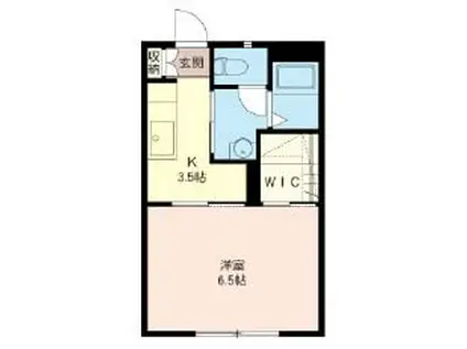 カーサベルデ(1K/1階)の間取り写真