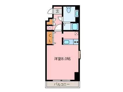 ステーションフロント八幡宿(1K/8階)の間取り写真