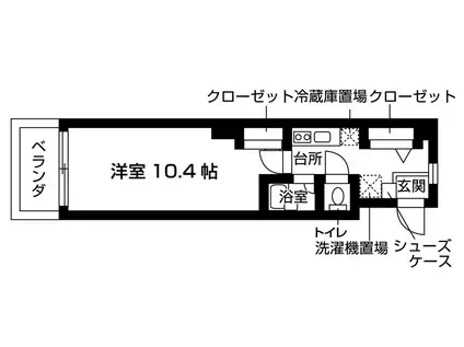 サンライト伊勢原(1K/2階)の間取り写真