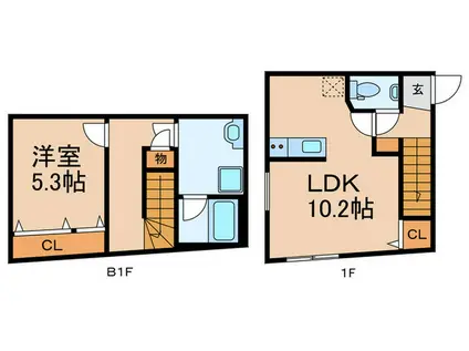 HJ PLACE TAKADANOBABA(1LDK/B1階)の間取り写真