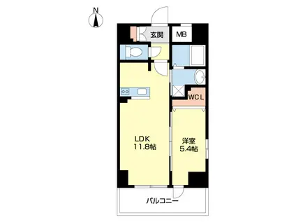 ラ・フェリオ・S(1LDK/2階)の間取り写真