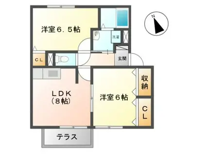 コスモスハウス AH(2DK/1階)の間取り写真