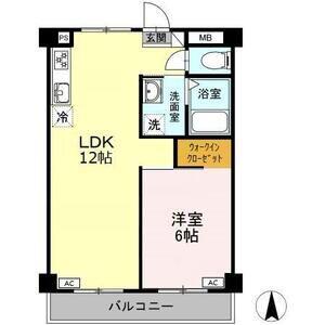 パークサイドスズキ(1LDK/3階)の間取り写真