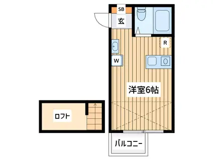 リデアル国立ウエスト(ワンルーム/3階)の間取り写真