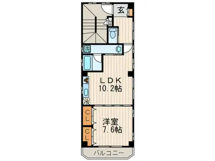 マッターホルン(1LDK/2階)の間取り写真
