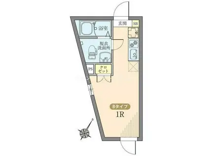アズ雪谷レジデンス(ワンルーム/2階)の間取り写真