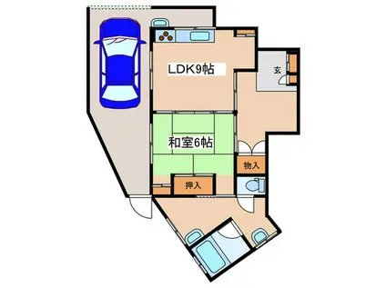 小田急小田原線 秦野駅 徒歩7分 3階建 築35年(1LDK/1階)の間取り写真