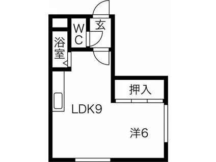 キャスティ86(1DK/4階)の間取り写真