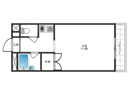 メゾンリヴェール(1K/4階)の間取り写真