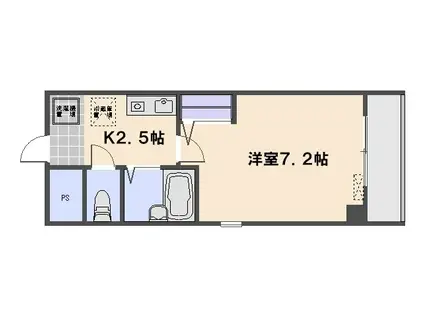 フォレスト中央(1K/3階)の間取り写真