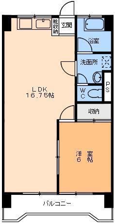 第二グランディール村瀬(1LDK/3階)の間取り写真