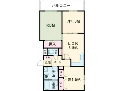 アルコ・ラ・カーサ姫路土山(3DK/4階)の間取り写真