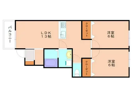 SKY 07(2LDK/1階)の間取り写真