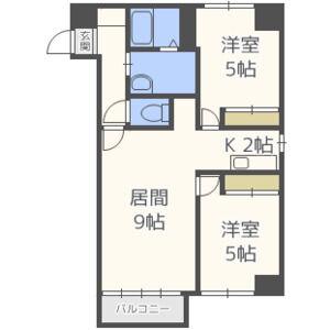 桐越マンション(2LDK/4階)の間取り写真